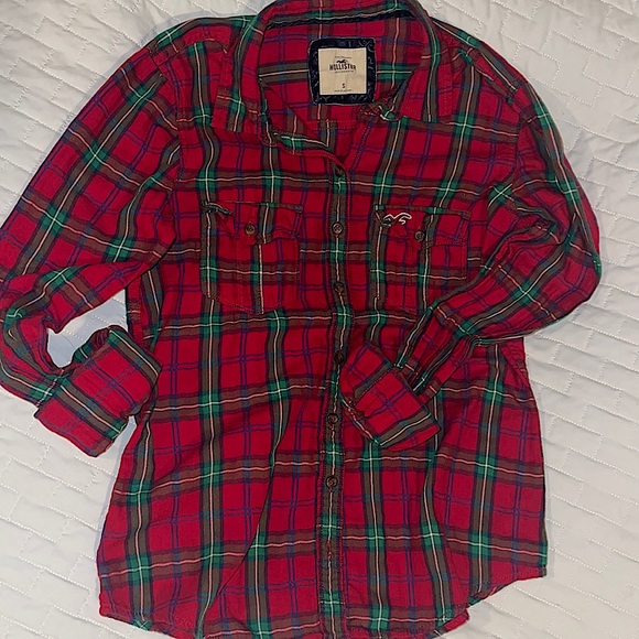 Hollister 3/20$ Flannel Women’s Shirt Small Green And Red 🍭 3 for 20$ - Picture 1 of 3